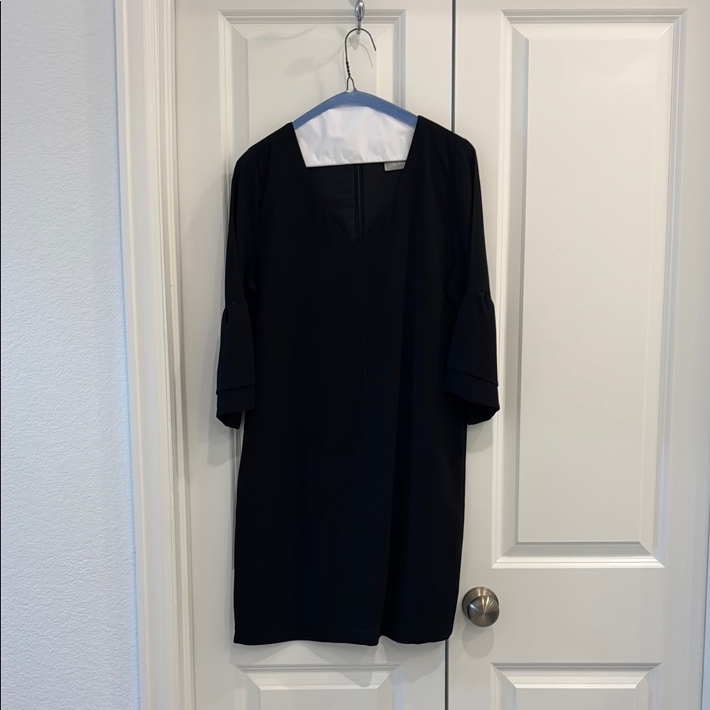 Elegant Black Dress with Flared Sleeves